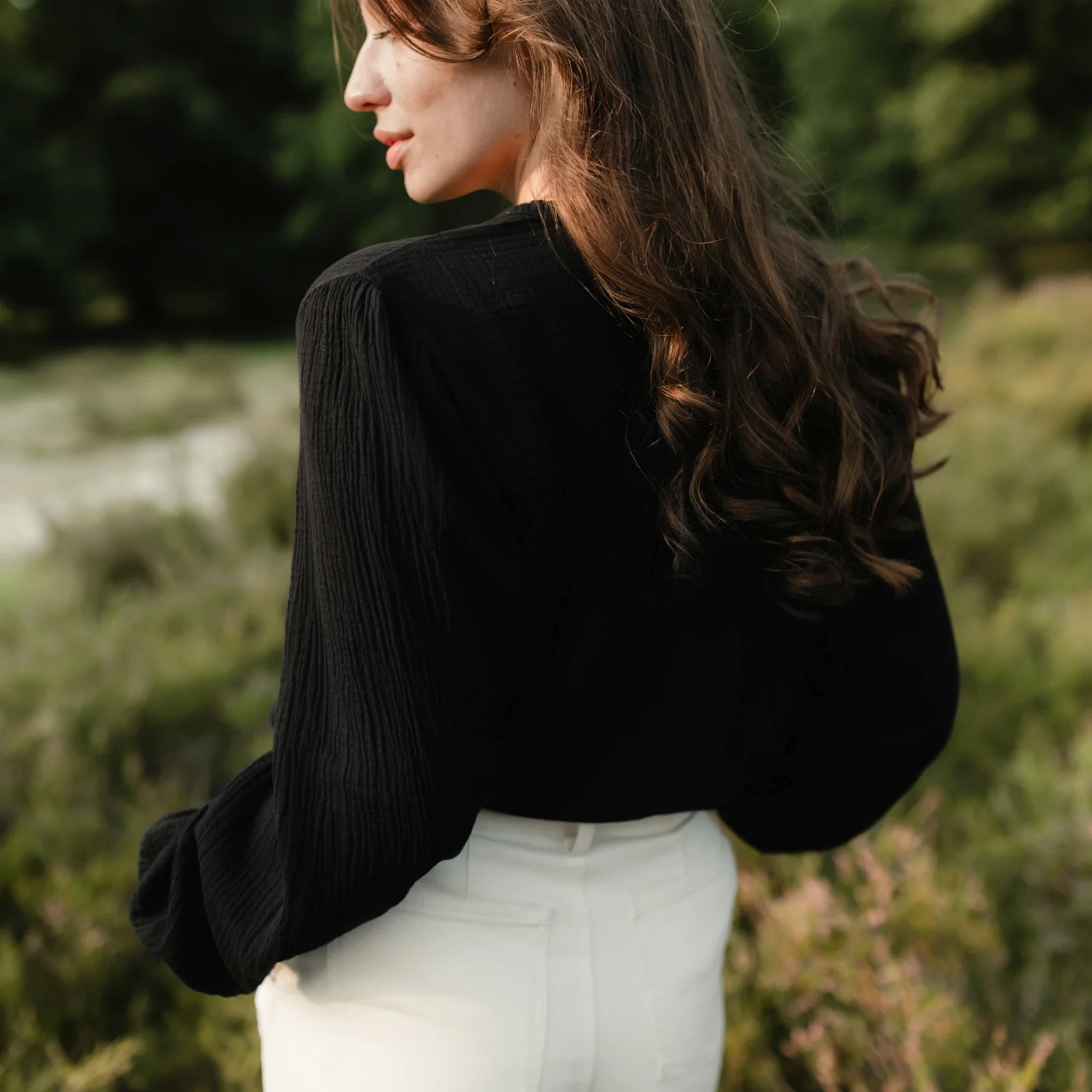 Musselin Bluse Emi Langarm - Image 6