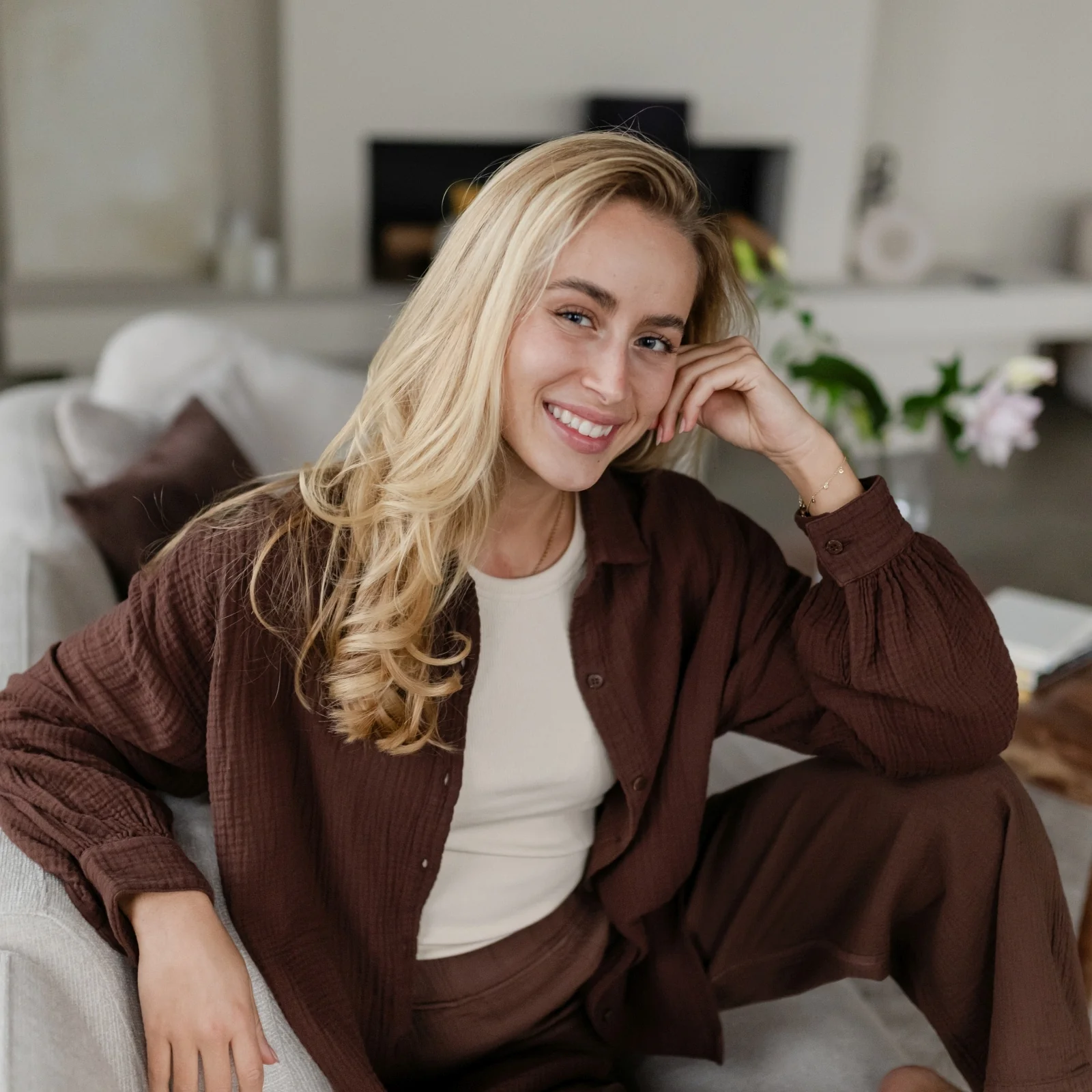 Oversize Musselin Bluse Falla - Image 11