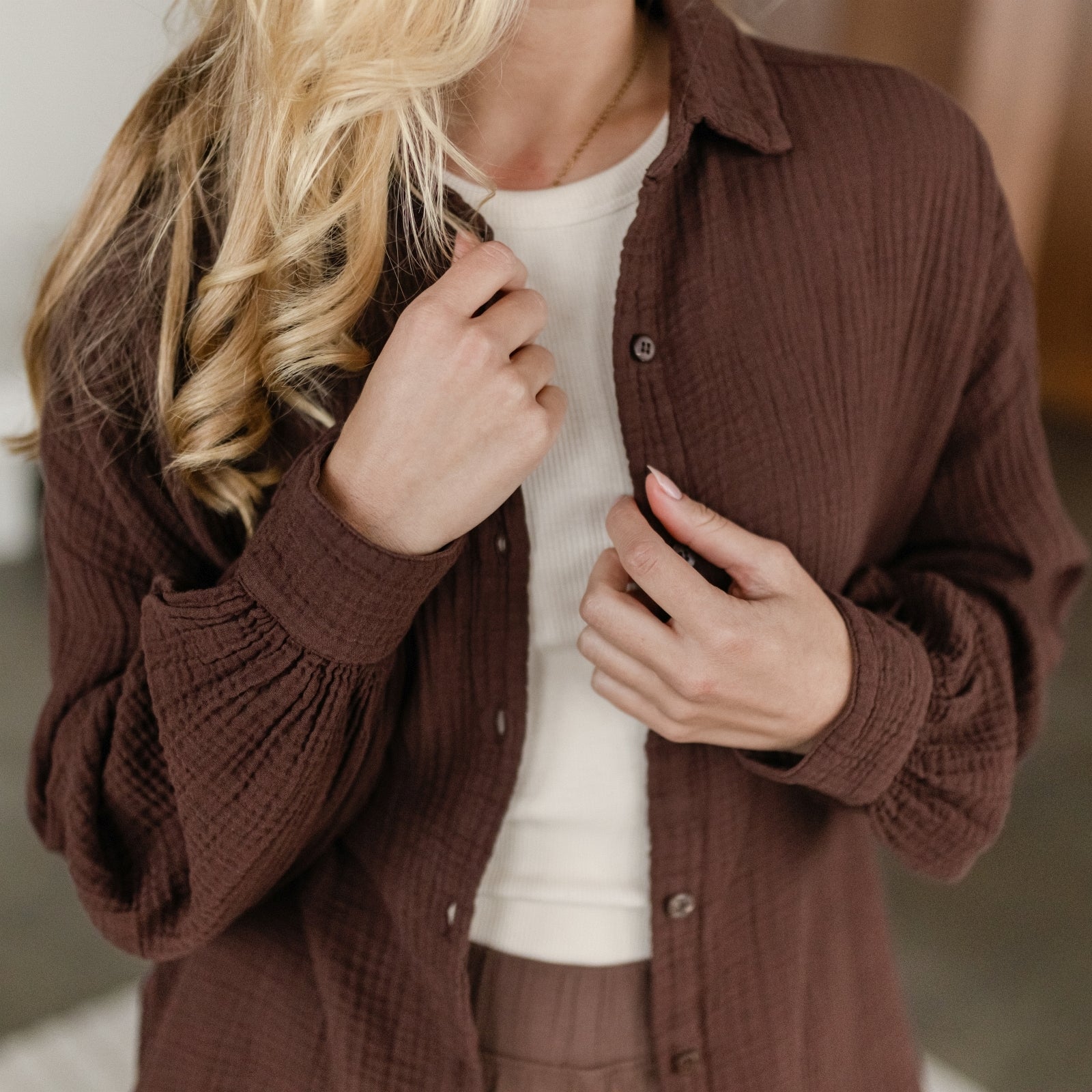 Oversize Musselin Bluse Falla - Image 16