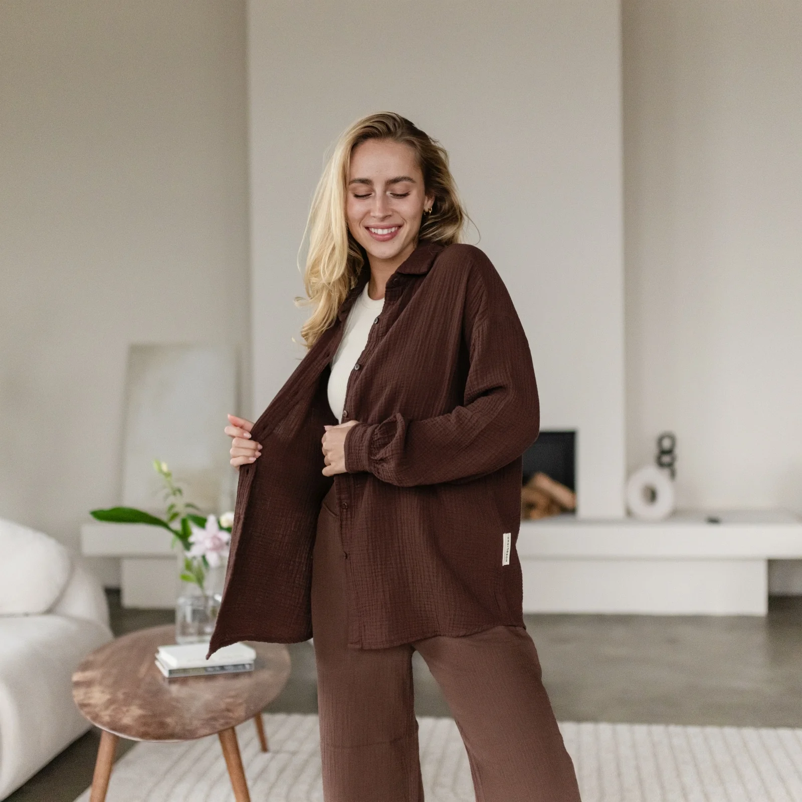 Oversize Musselin Bluse Falla - Image 18