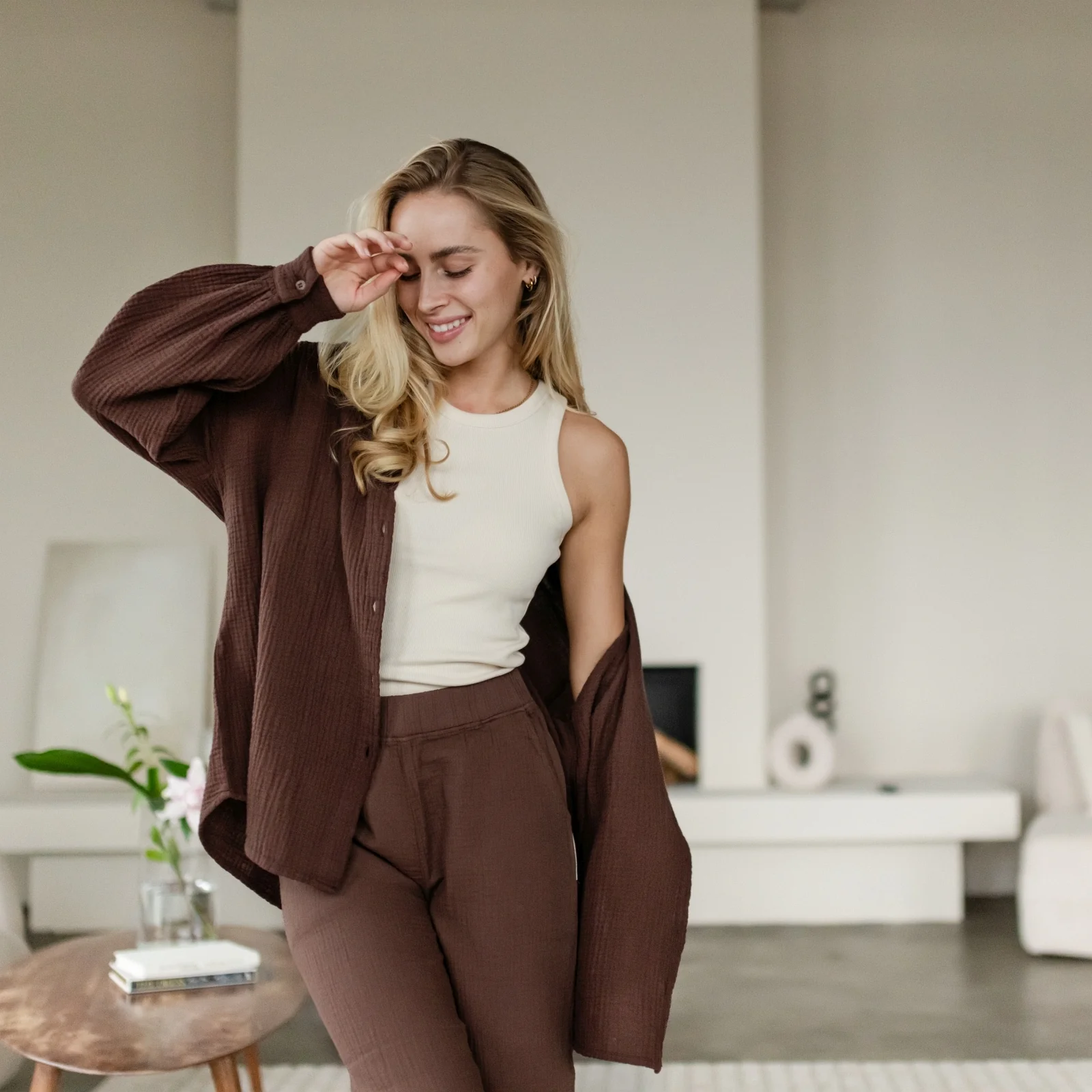 Oversize Musselin Bluse Falla - Image 19