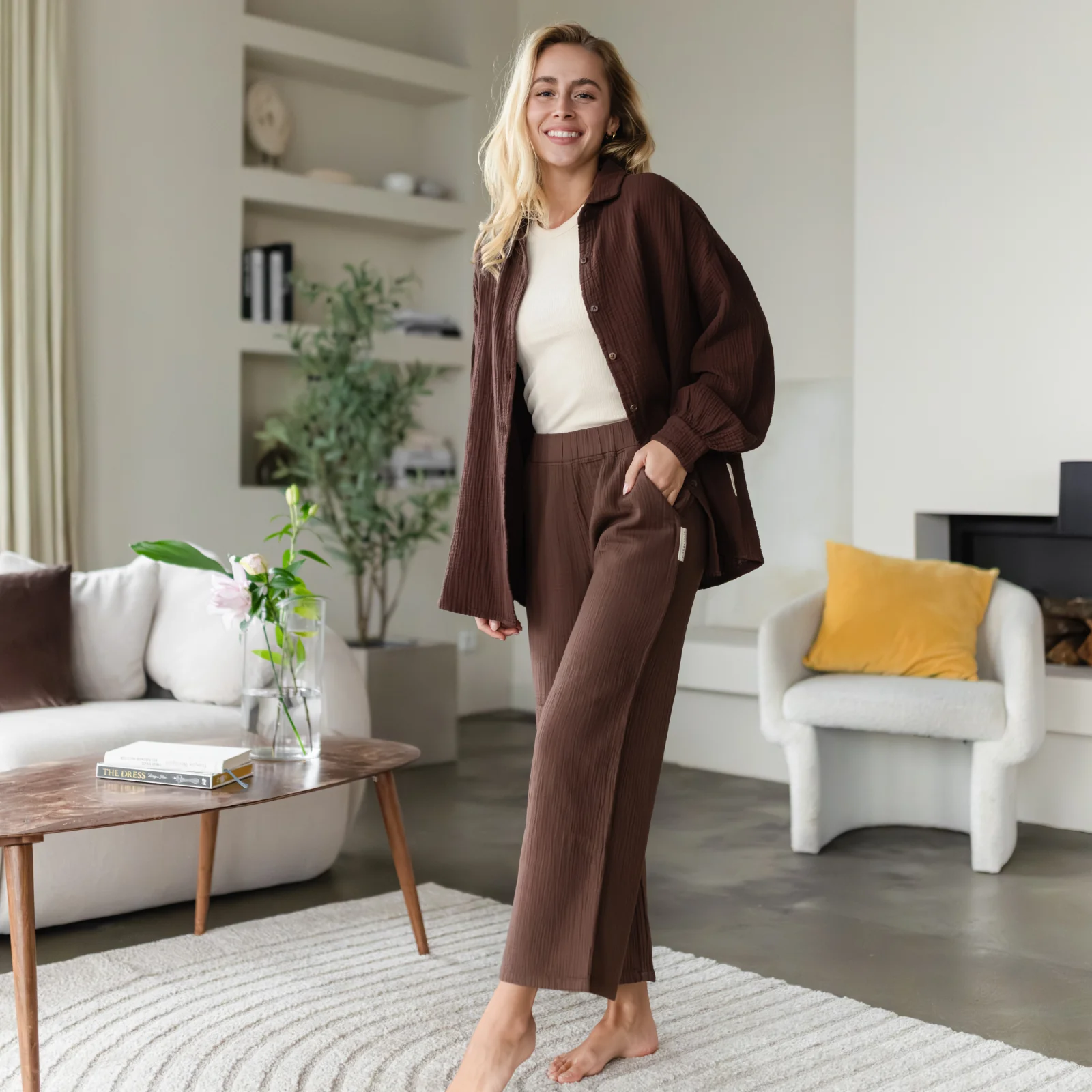 Oversize Musselin Bluse Falla - Image 7